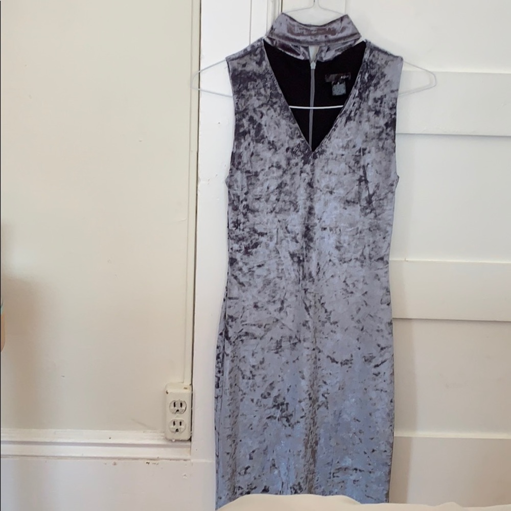 Crushed velvet mini dress